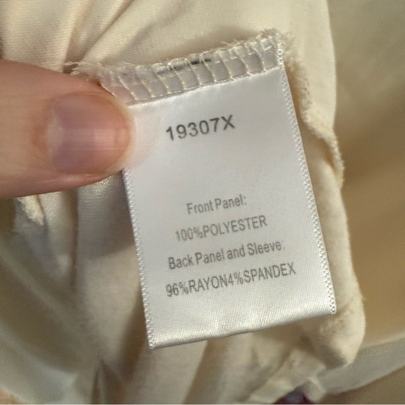 DOLAN Ivory Twist Front Blouse Plus Size 1X 3/4 Sleeve Flowy Top - Picture 6 of 7